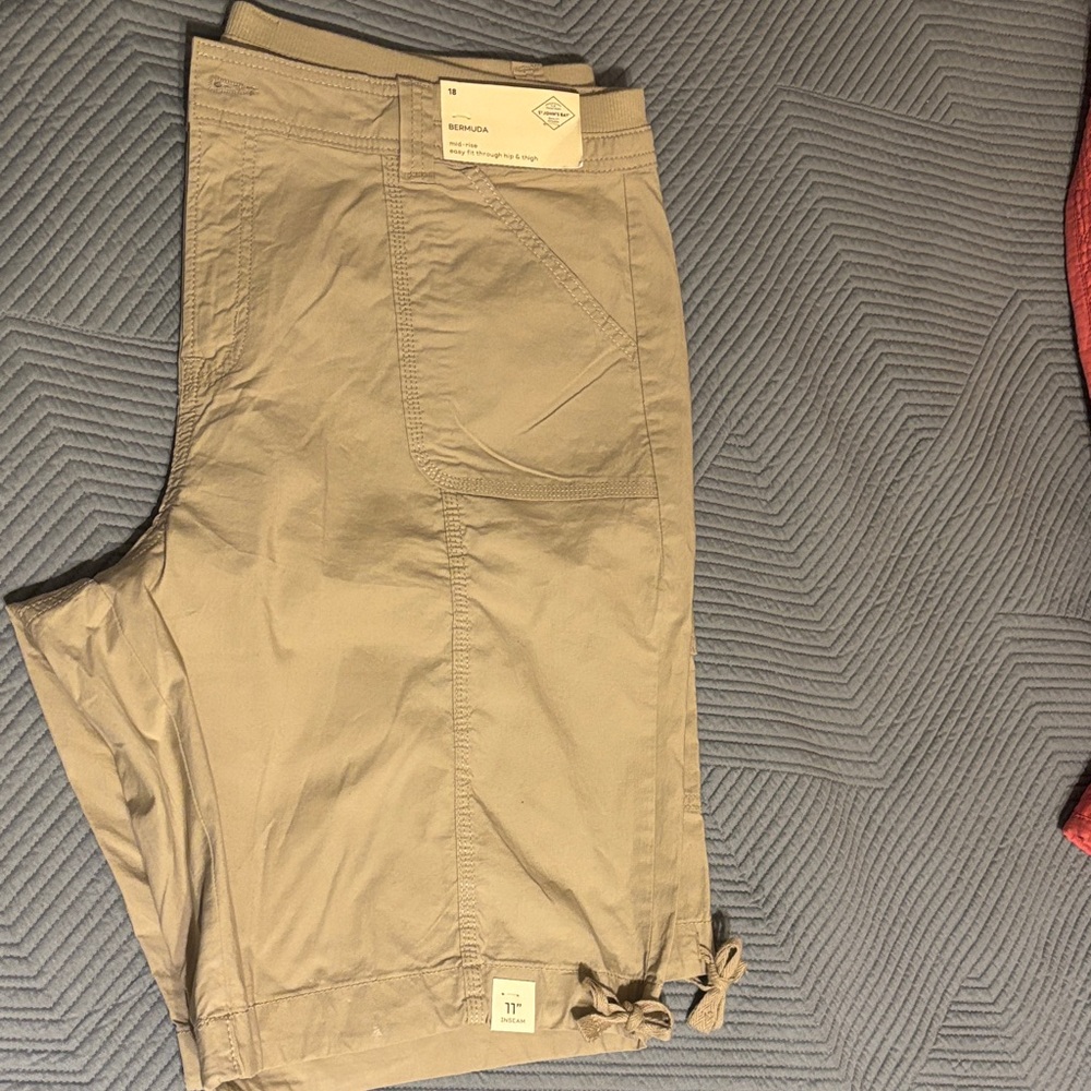 St. John's Bay Khaki Mid-Rise Bermuda Shorts